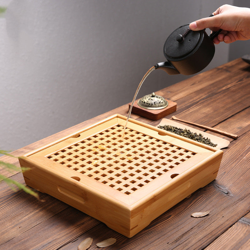 Ningya bamboo tea tray square size tea table